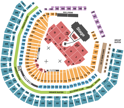 T-Mobile Park Noah Kahan Seating Chart